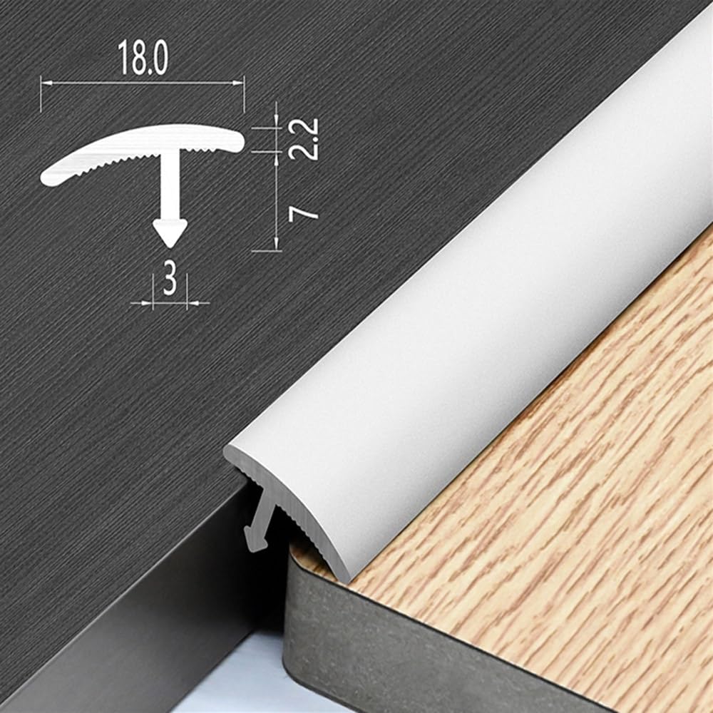 Aluminiowa listwa przejściowa do podłogi, 90-120 cm, srebrny próg drzwi do nierównych podłóg, trwały i stylowy profil, idealna do bezszwowego wykończenia i połączeń podłogowych