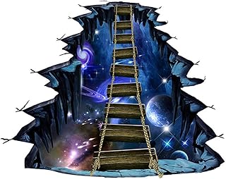 BESPORTBLE Decoração De Quarto Infantil 3D Decalques De Parede Papel De Parede Mural Criativo 3D Decalques De Parede Universo Apega-Se À Parede Papel De Parede Mural Removível 3D Adesivo De