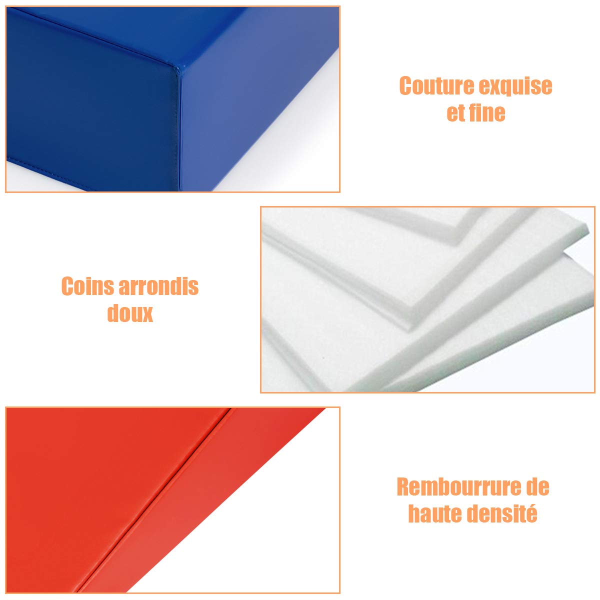 GOPLUS 6 Pcs Parcours Motricité Bébé, Module Motricité Bébé en Mousse, Jouets Éducatifs avec Housse en PU et Remplissage en EPE, Enfants d'Âge Préscolaire
