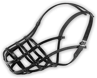 Dino Bigioni Maulkorb aus Leder für den Hund, mittlegroßer Rottweiler Größe Nr. 33 Länge 16 cm Umfang 34 cm product image
