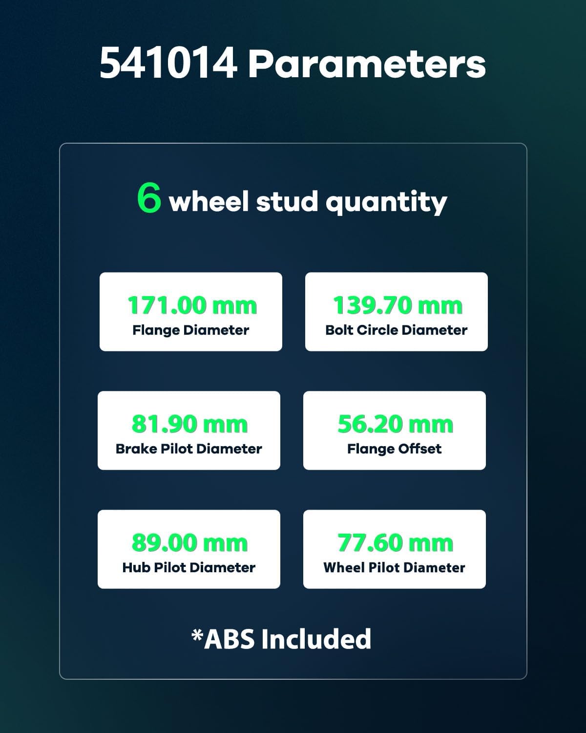 SCITOO Wheel Hub Wheel Bearing Assembly Rear 541014 fit for Nissan ARMADA 2012-2015 for Nissan TITAN 2012-2015 6 Lugs Wheel Hub Bearing Assemblies W/ABS 1pc