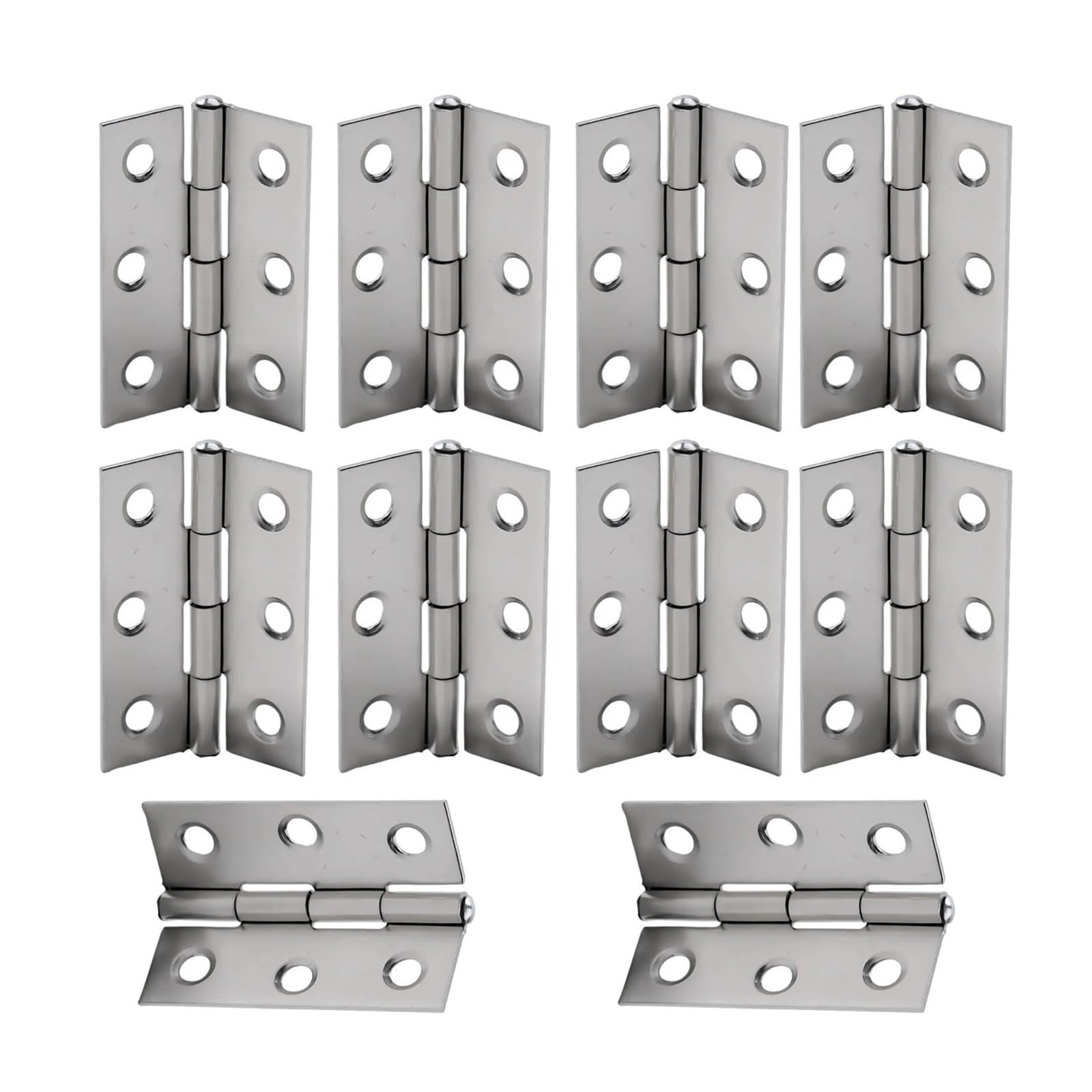 Huwoyg One Color 10Pcs Bisagra Para Puerta Plegable Connector Furniture Bookcase Window Cabinet Door Flat Hinge 3 Hole 2 Inch Home Hardware For Gate