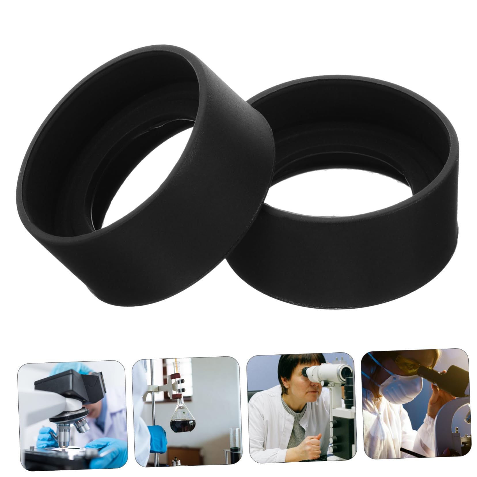 GAROZATION Microscope Eyepiece Covers 2 Pack Cylinder Eyepiece Cups Eye Guards Cups for Clearer Viewing