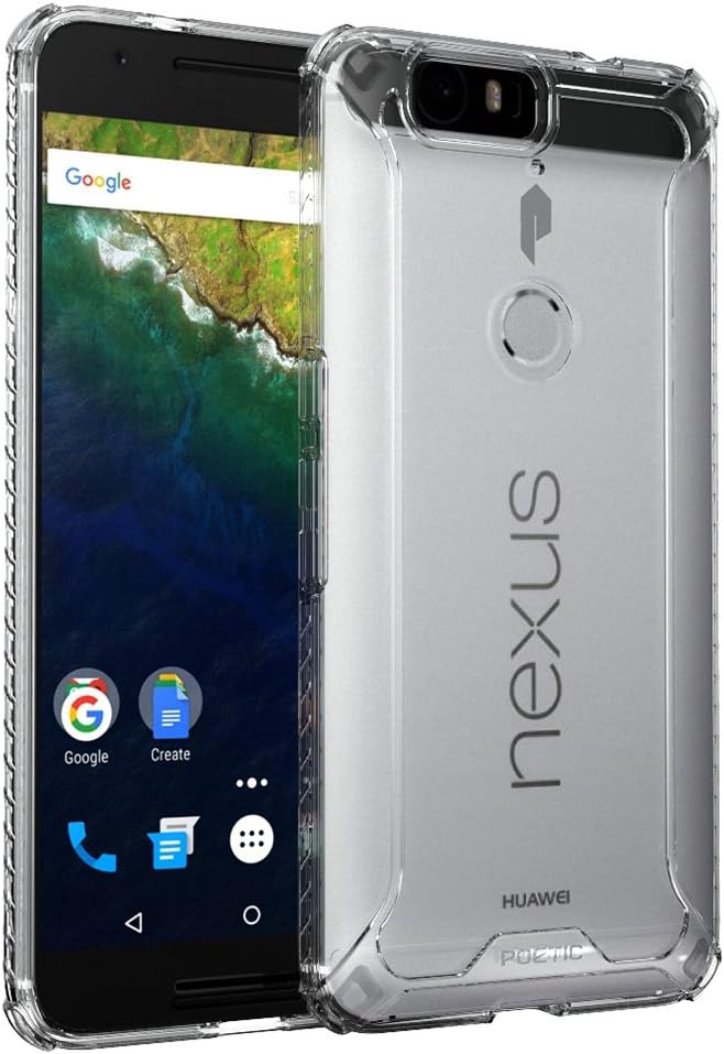 Nexus 6P Case, POETIC Affinity Series Premium Thin/No Bulk/Protection Where its Needed/Clear/Dual Material Protective Bumper Case for Huawei Nexus 6P (2015) Frosted Clear/Clear