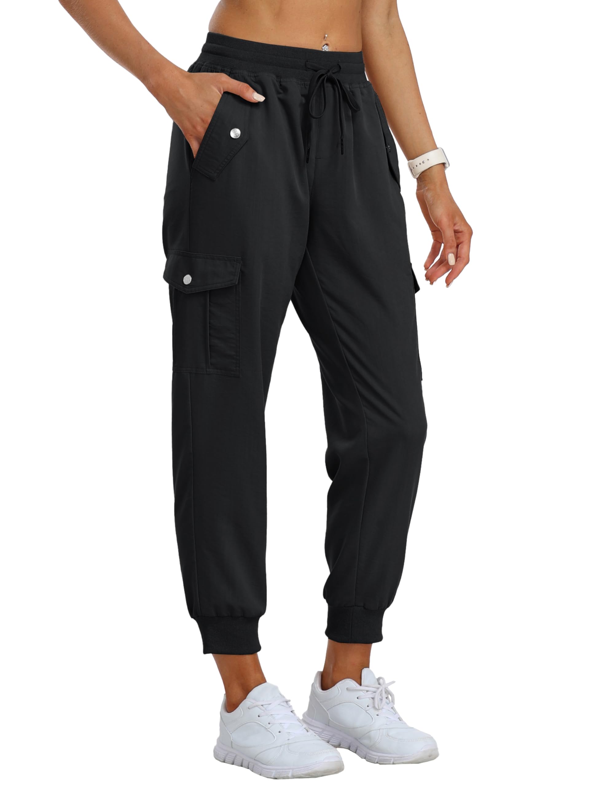 JINSHI Pantalones Cargo Mujer Jogger Pantalón Ligero Transpirable Pantalones de Senderismo Deportes Acampada Trekking con Multibolsillos