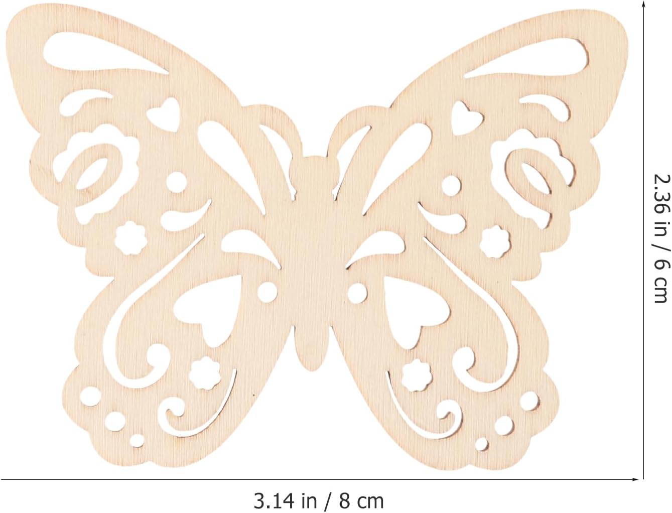 EXCEART Wooden Butterfly Craft Embellishments with Rope 10Pcs Natural Wood Slices 3.14X2.36 Inch DIY Scrapbooking Art Supplies for Kids Creative Projects