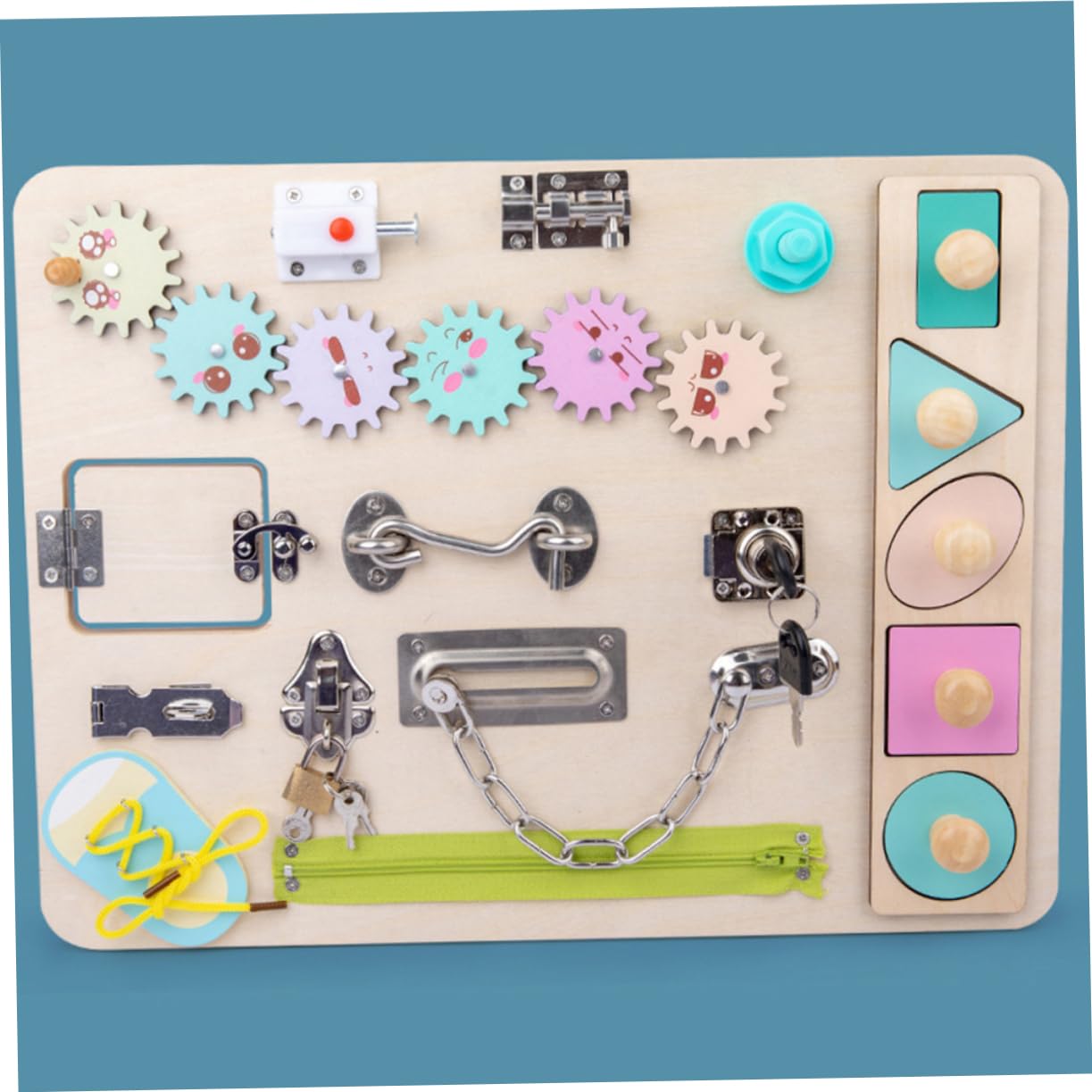 BESPORTBLE Tablero de Actividades de Madera para Niños, Juguete Montessori