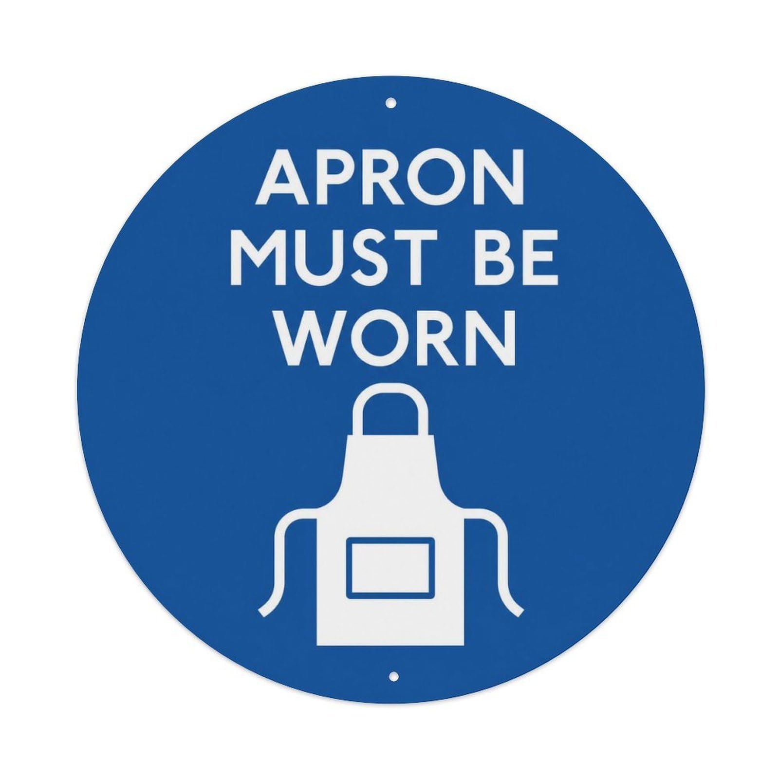 Olyhtr 8X8inch Classic Style Worn Must Apron Screenprint Style British Access Notice Metal Tin Sign
