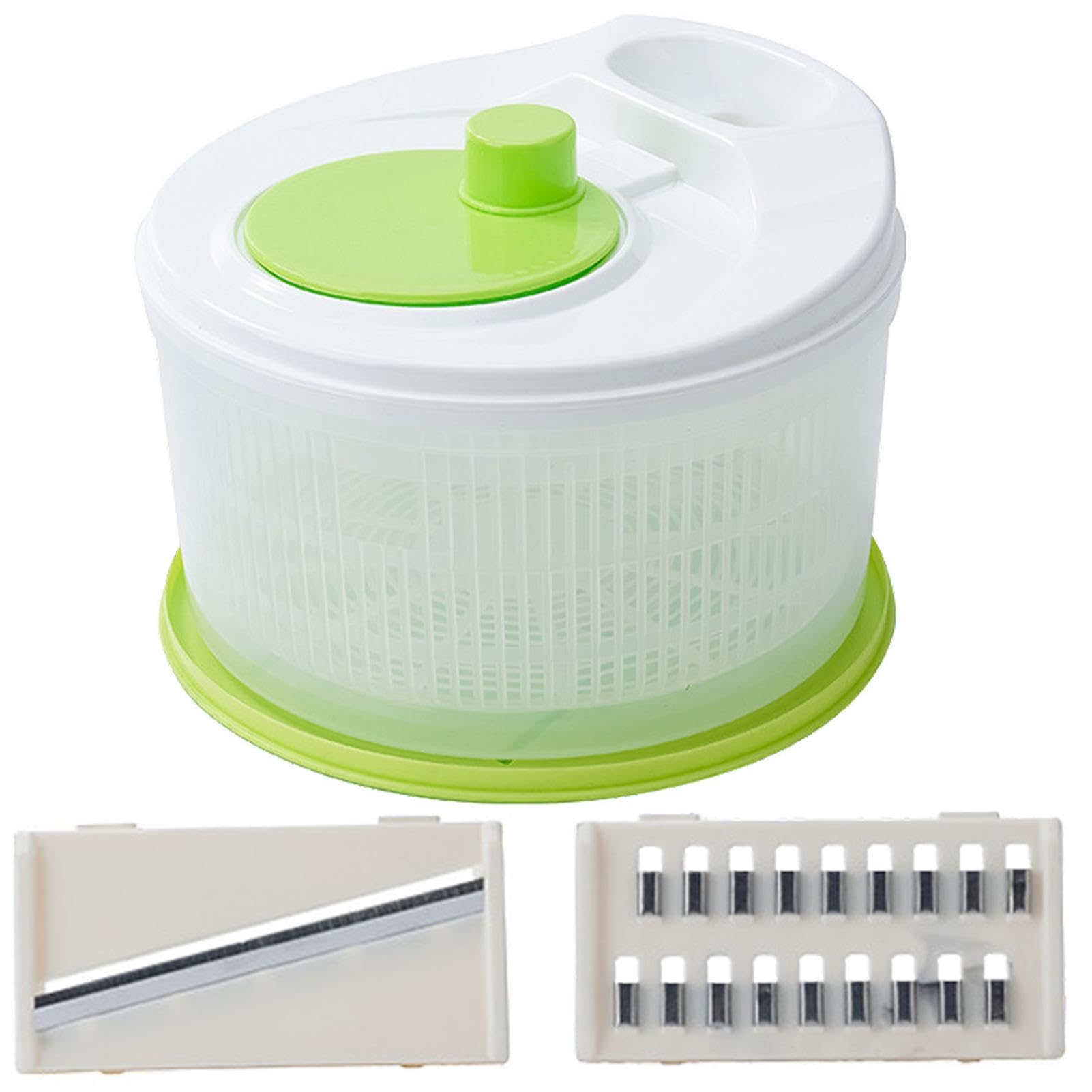 DNCG Fruit Washing Bowl Set, 2-in-1 Washing Basket, Vegetable Dehydrator, Fruit Washer Spinner Bowl, Fruit Strainer And Chopper, Household Large-Capacity Salad Dryer, Fruit Cleaner Spinner
