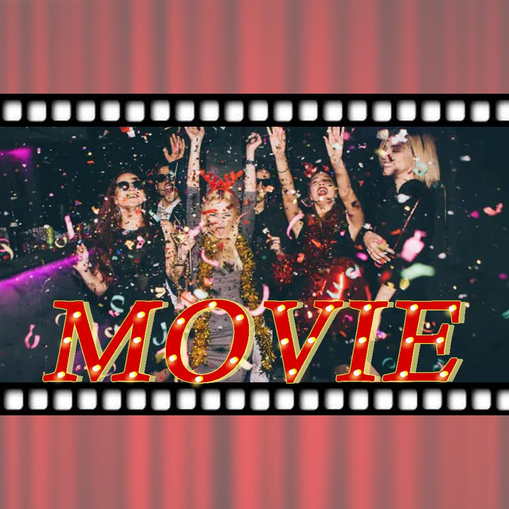 Neonowy znak LED na noc filmową, podświetlane litery, neonowe światło LED do kina, na nocną imprezę, do dekoracji pokoju filmowego (film)