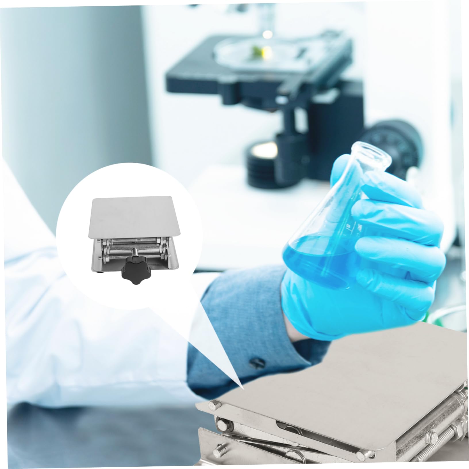 OSOLADY Stainless Steel Lab Lifting Platform 100x100x160cm Scissor Jack Stand for Physical Chemical Experiments