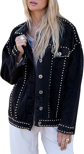 black studded denim jacket