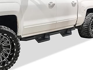 APS Pocket Steps Running Boards Side Steps Compatible with Chevy Silverado GMC Sierra 1500 2007-2018 Crew Cab & 2500 3500 HD 2019 Crew Cab (Nerf Bars Side Bars)