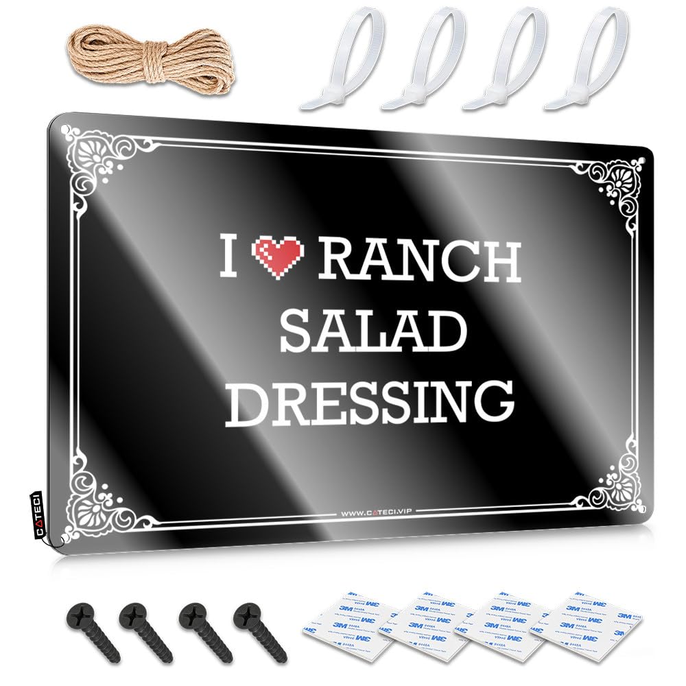 Fzfn Colour Retro Wall Art Humor Goods Soft Bath I Love Ranch Salad Dressing - Vintage Wall Decor For Home Bar(30X40cm)