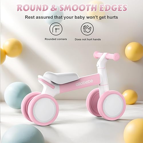Miniatura 5 de allobebe Bicicleta de equilibrio para bebé, lindas bicicletas para niños de 12 a 36 meses, bicicleta de bebé para entrenar al bebé de pie a caminar