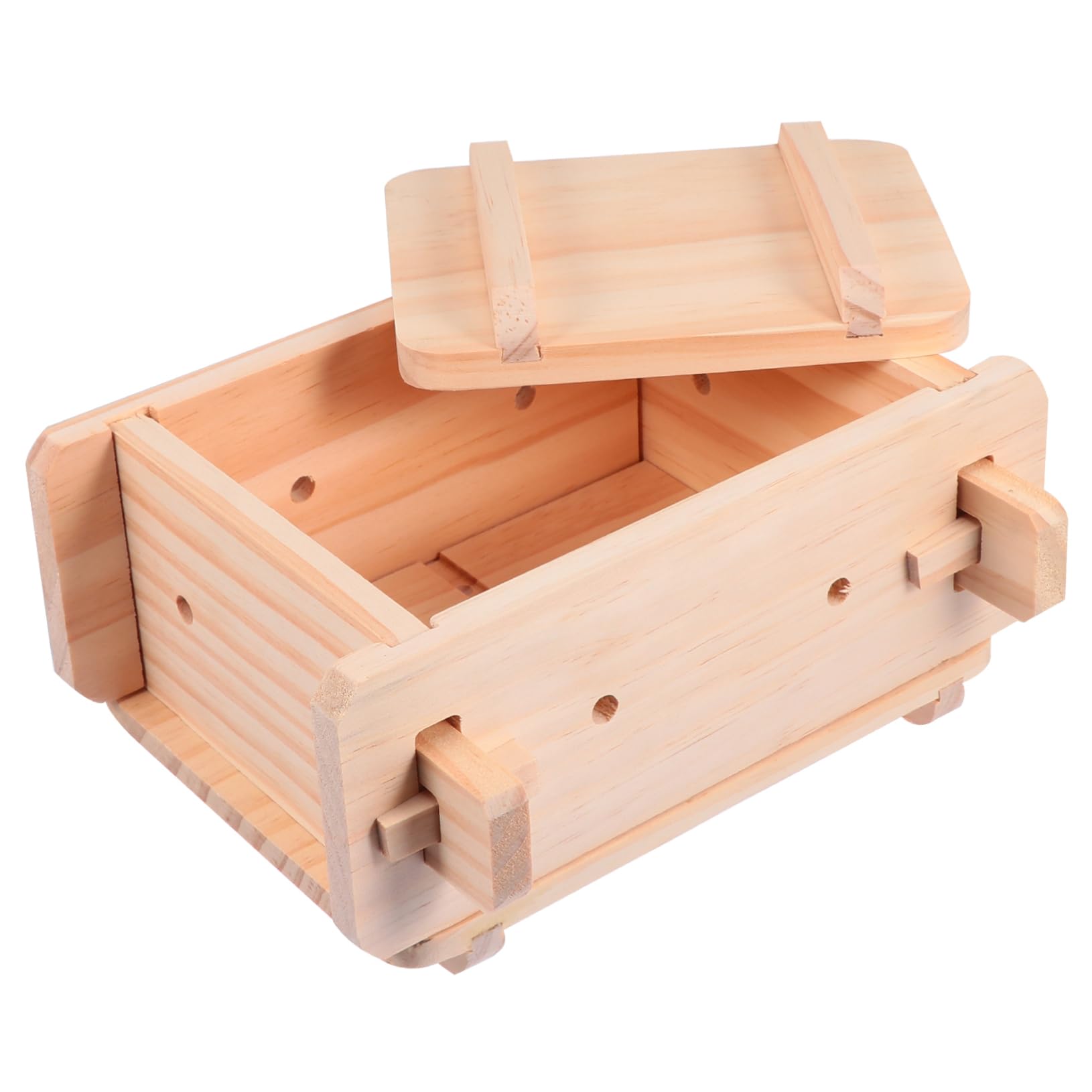 NAMOARLY Wooden Tofu Press Tofu Mold and Press Set No Fading Fine Grained Wood Kitchen Tool