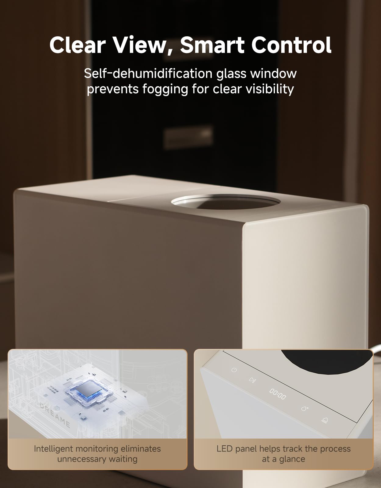 Dreame Compostador eléctrico para cocina, control inteligente de limpieza automática de alta temperatura, sin olor, sistema Trion de triple hoja, filtro de carbono lavable, silencioso de 27 dB