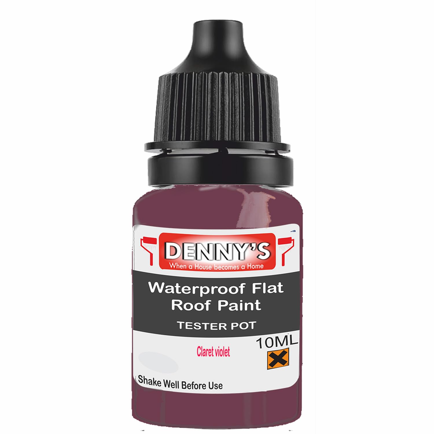 SCOOBYS PAINTS BACK IN THE MIX Chlorinated Rubber Flat Roof Paint – Waterproof Roof Sealer & Leak Repair Coating, Quick Drying, High Adhesion (Claret violet, 10ML Tester Bottle)