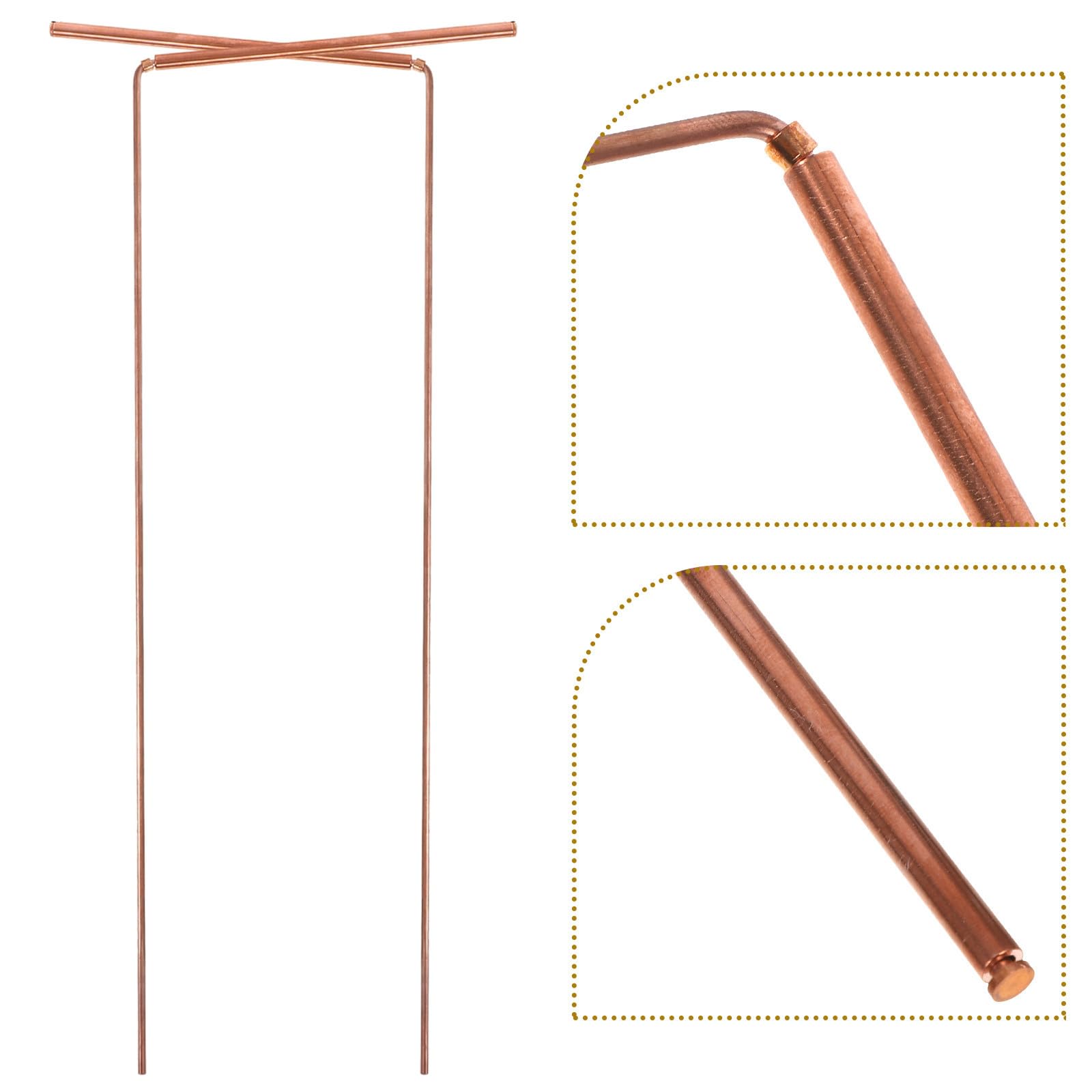 jojofuny Lot de 2 Baguettes de Sourcier en Cuivre, Tiges Divinatoires Portables et Flexibles, Fabrication Chinoise Soignée Divination Recherche D’eau