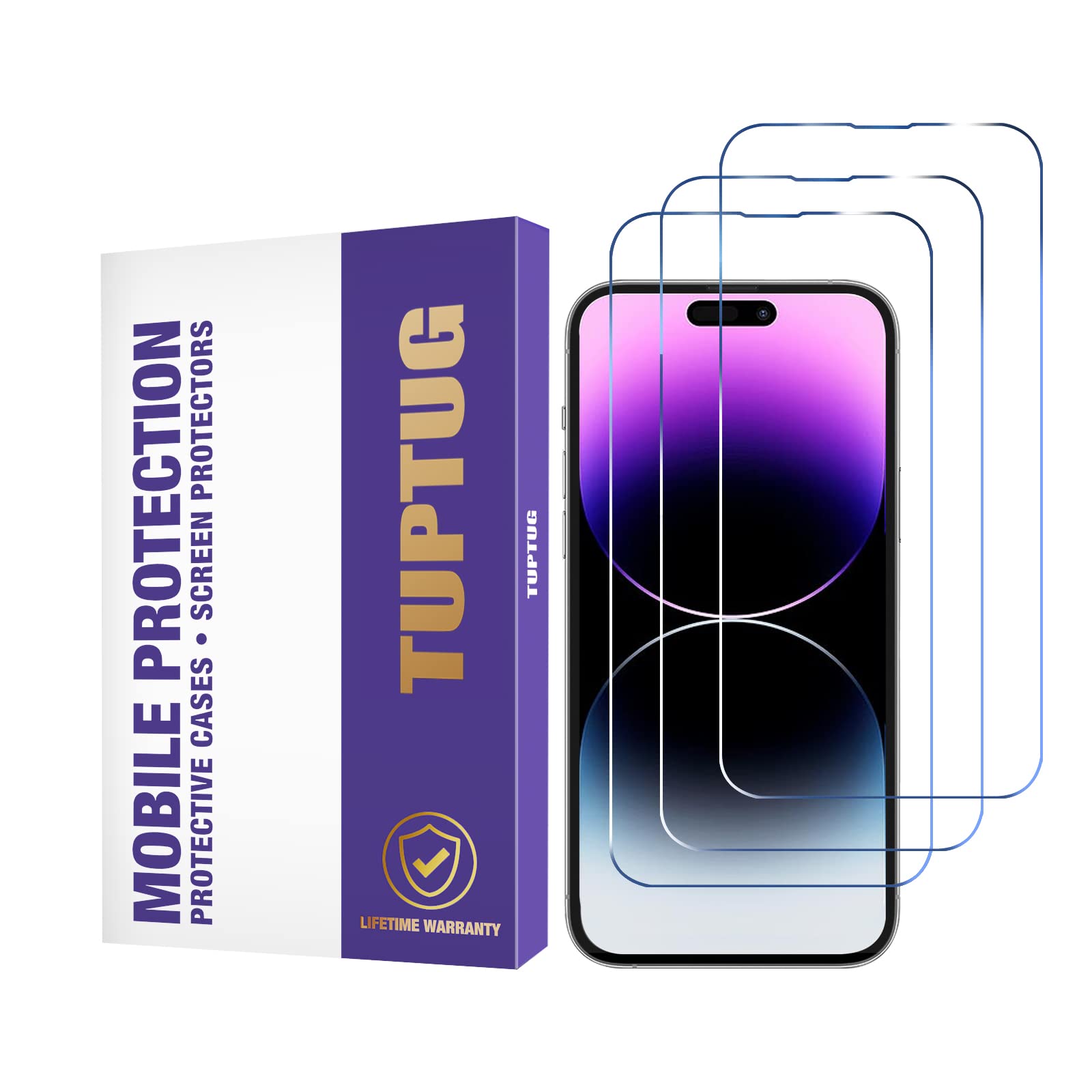 Tempered Glass Screen Protector for iPhone 14 Pro Max (3 Pack) -- Toughened Glass Protective Cover for 6.7-inch Apple iPhones -- [Ultra Clear] [Case Friendly] [Easy Install] [No Bubbles] [Anti Scratch] [Screen Saver] [High Definition]