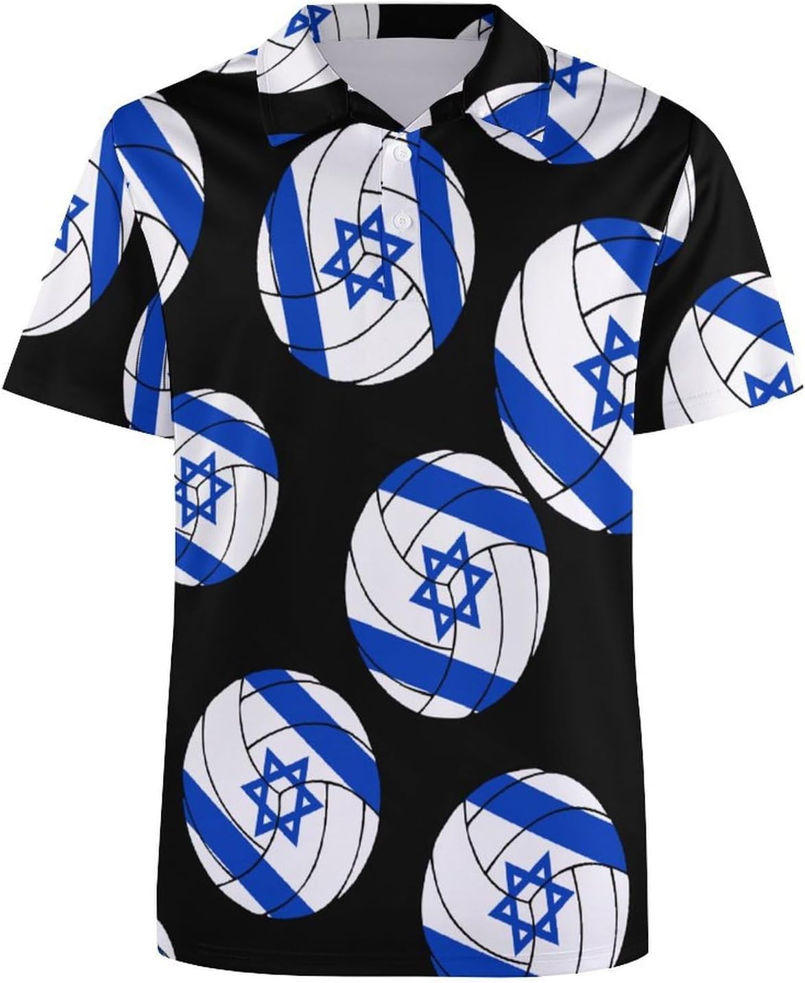 Israel Flag Volleyball Womens Golf Polo Shirts Summer Short Sleeve Collared 3 Buttons T Shirt Activewear Tops