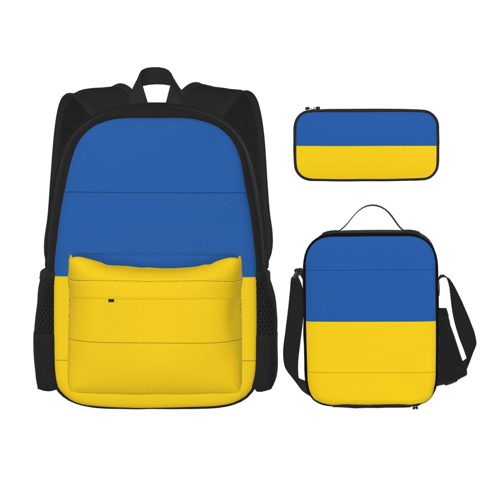 Flaga Ukrainy plecak dziecko chłopcy dziewczęta pudełko na lunch szkoła torba na książki zestaw uczniów szkoły student prezent, Czarny, One Size, Bagaż