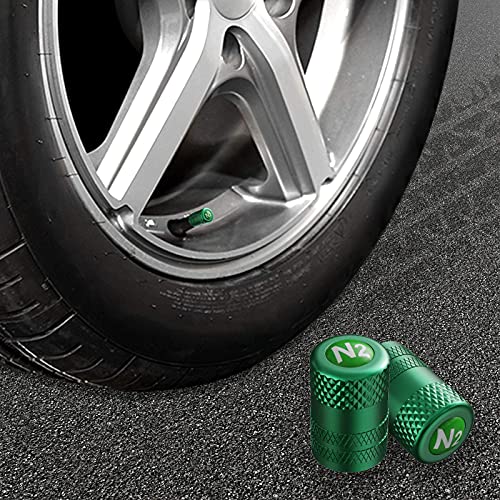 Image of CKAuto Tire Valve Stem Caps, Anodized Aluminum Tire Valve Cap Set | Corrosion Resistant, Universal Stem Covers for Cars Trucks Motorcycles SUVs and Bikes (Green-N2)