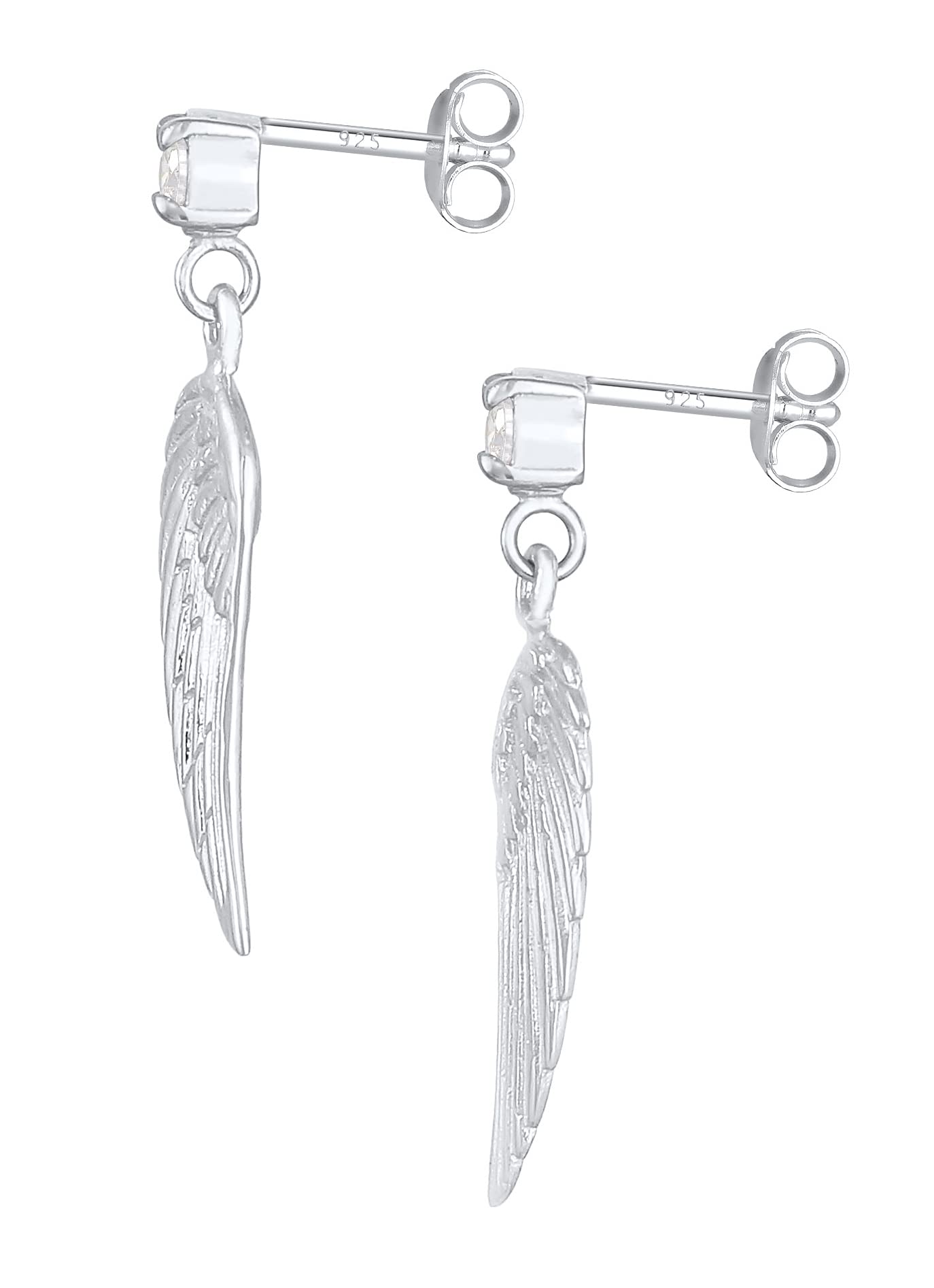 Nenalina Ohrringe Silber 925 Damen mit Engelsflügel und Zirkonia