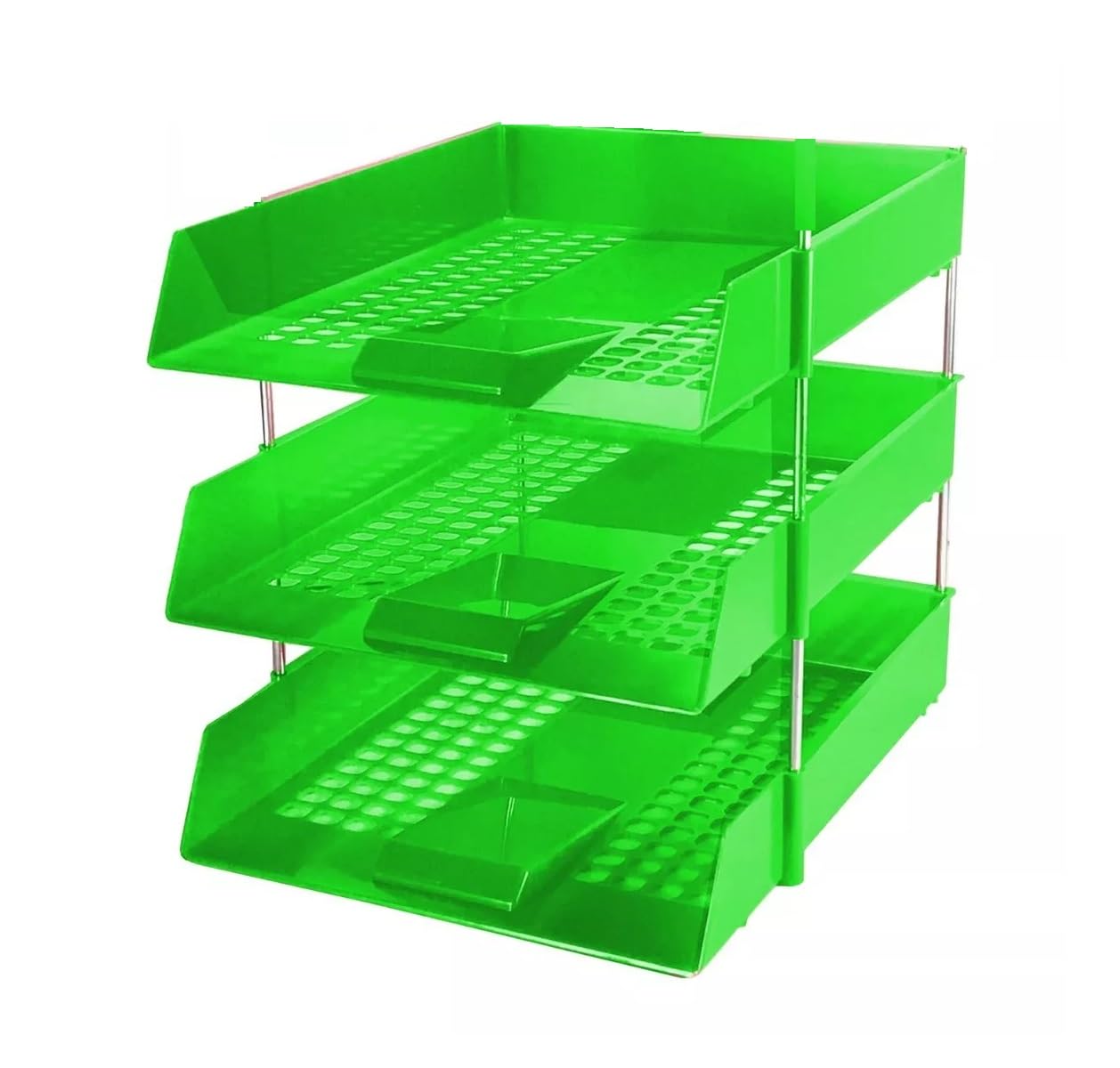 Evrite Green A4 Lettertray With Risers Letter Tray - Pack Of 3 Trays + 2 Riser Sets