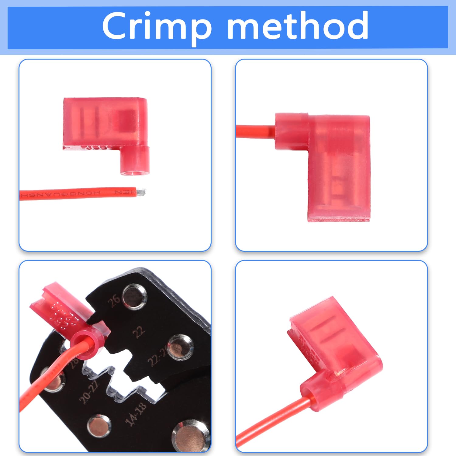 Rechtwinkliger Flachstecker 22-18 16-14 12-10AWG Crimper Crimpwerkzeug Nylon Schnellkupplung Flaggenklemme 90 Grad Spaten Sortiment Kit