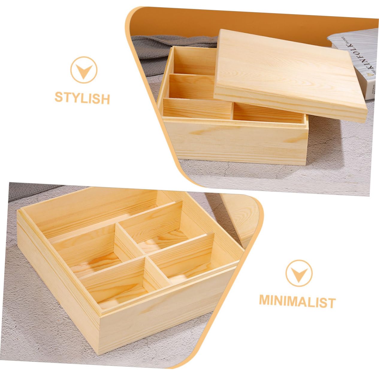 Scatola in Legno per Bustine Tè e Caffè da Tavolo Beige