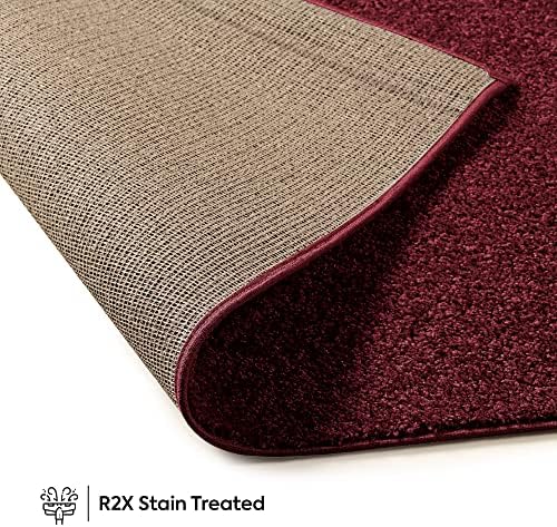 Ambiant Pet Friendly Solid Color Area Rugs Burgundy - 1.5' x 2.25' (18''x27'') Rectangle Mat, Indoor, Perfect for Living Room, Bedroom, Dining Room, Entryway, Doorway, Pet & Kids Friendly Rug - 5