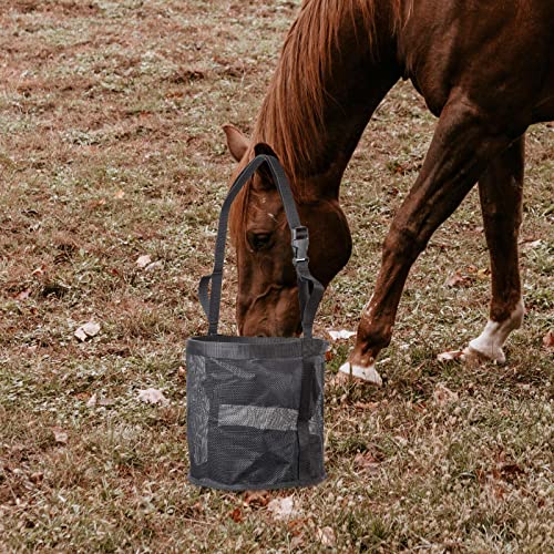 Bolsa de alimentación para caballo que evita desperdicios con malla ajustable 4