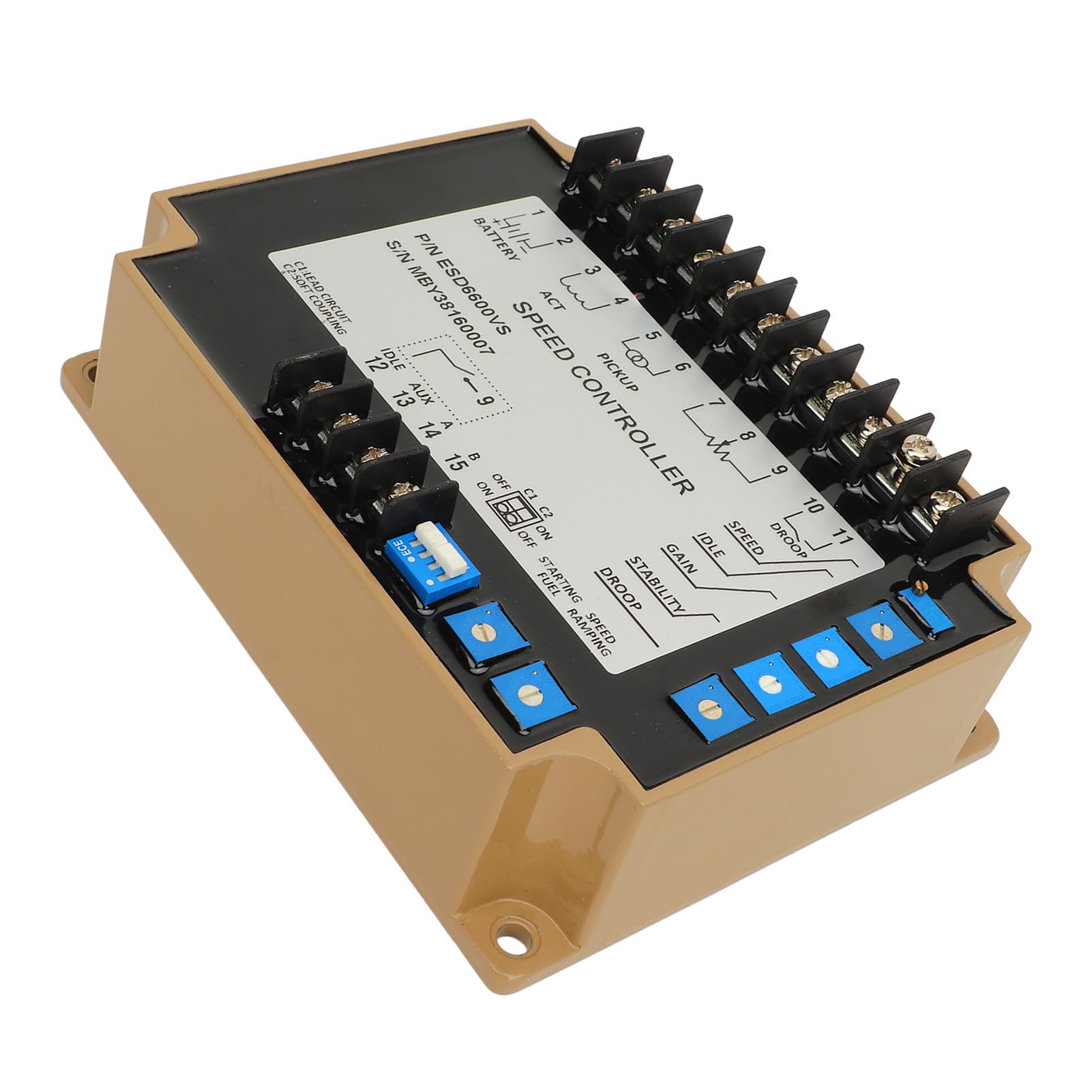 Omabeta Elektroniczny Regulator Prędkości ESD6600VS Szybki i Dokładny Sterownik Silnika dla Generatorów 12–24 VDC Wydajność Silnika