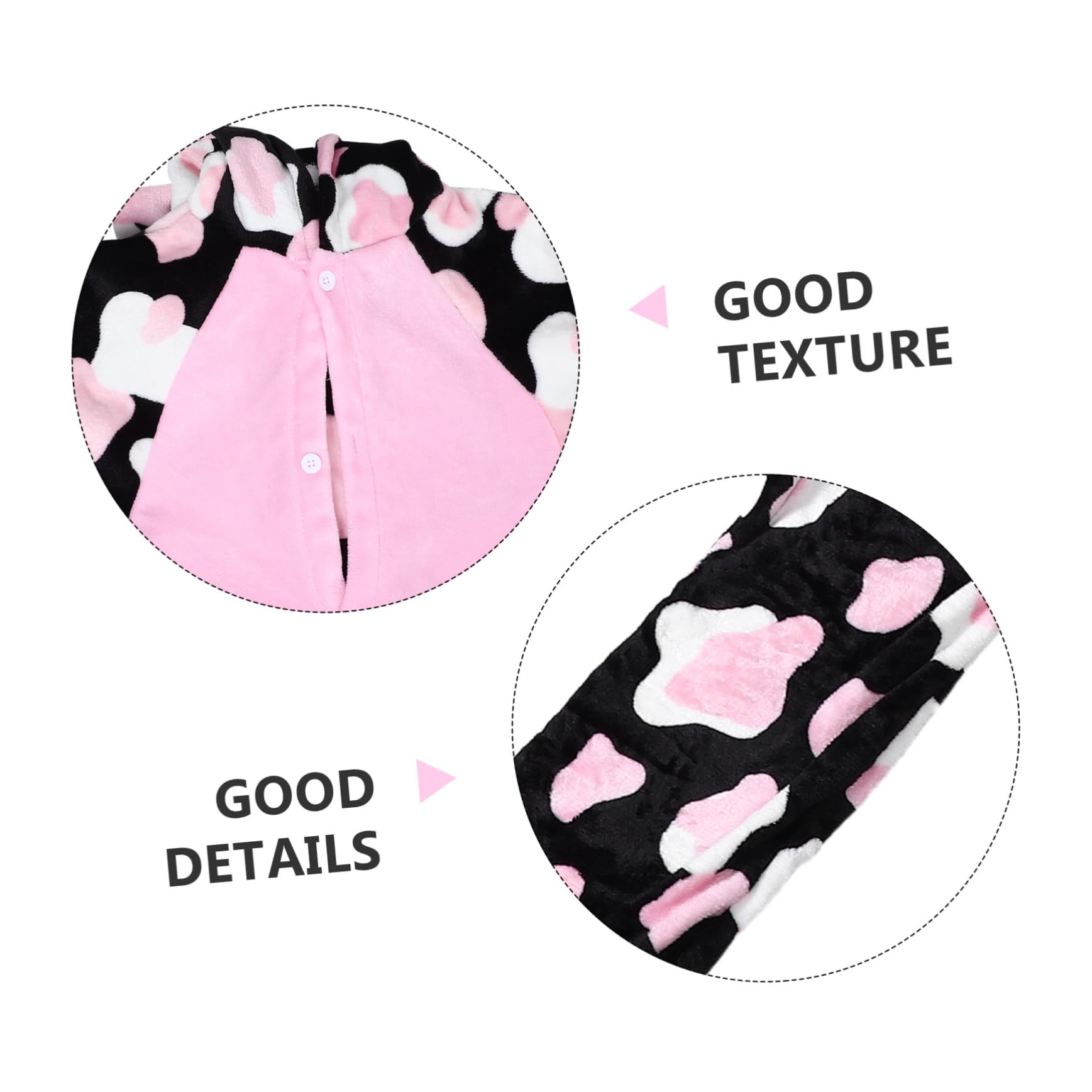 Ipetboom Pijama Entero Unisex de Franela Gruesa Vaca Rosa para Halloween y Cosplay Disfraz Cómodo y Cálido para Hombre y Mujer XL