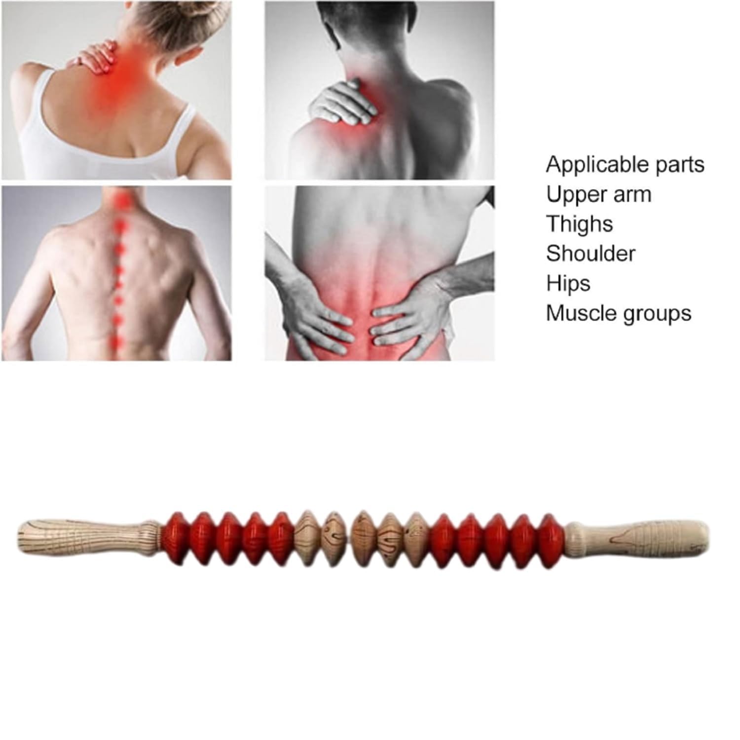 Valajogi Gua Sha Sha 15 Wheel Mix Body Muscle Release Roller Massagor Manual Stick Pen Relief Cellulite Wood for Back Neck Foot Bachra Leg Arm Deep Tools Men women (38x5x5x5 cm)