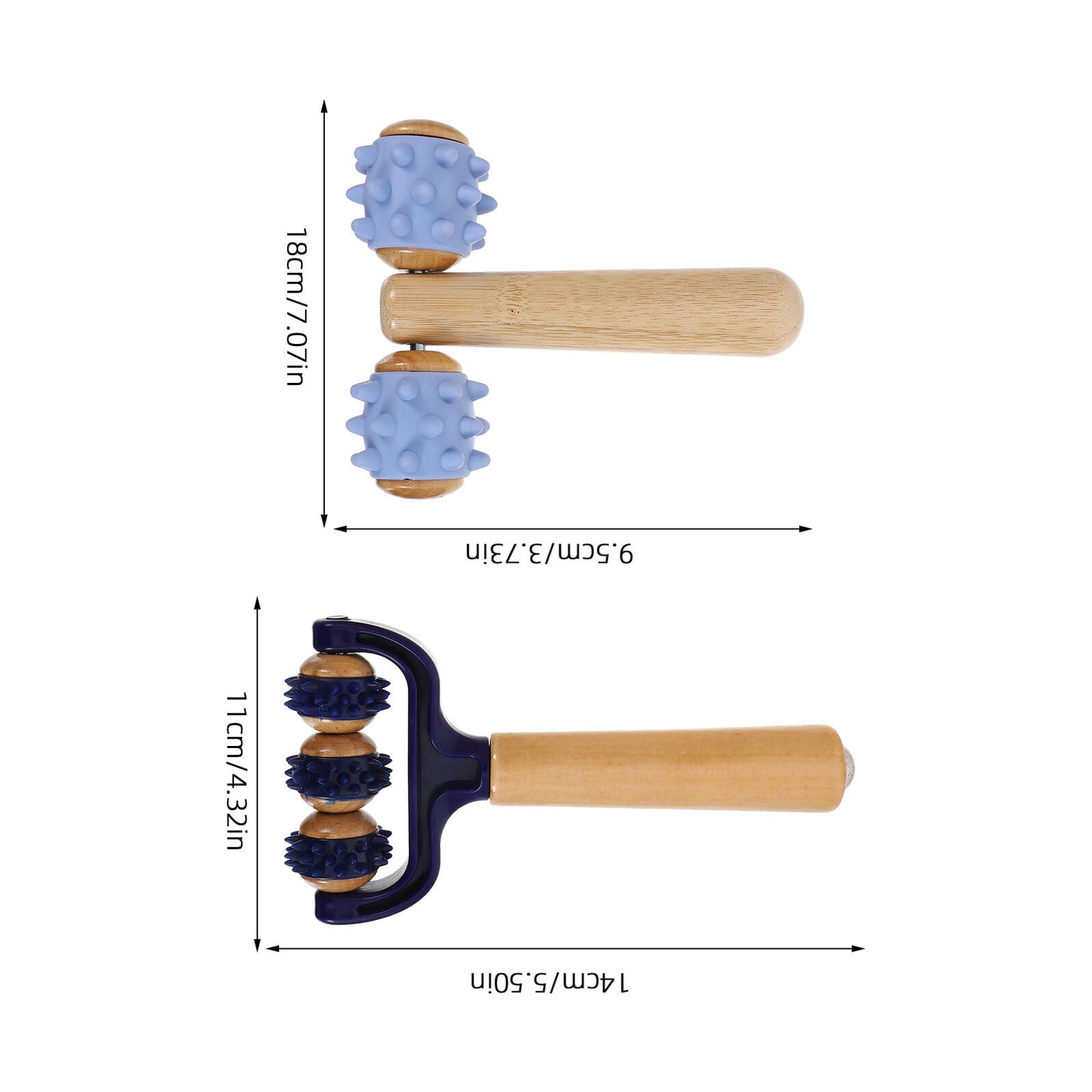 COLLBATH 2 Szt. Częściowy Drewniany Masażer Wałek Do Masażu Rąk i Nóg Ręczny Roller Do Masażu Ciała Ergonomiczny Przyrząd Pleców Stóp i Ramion Poprawiający Krążenie dla Kobiet i Mężczyzn i