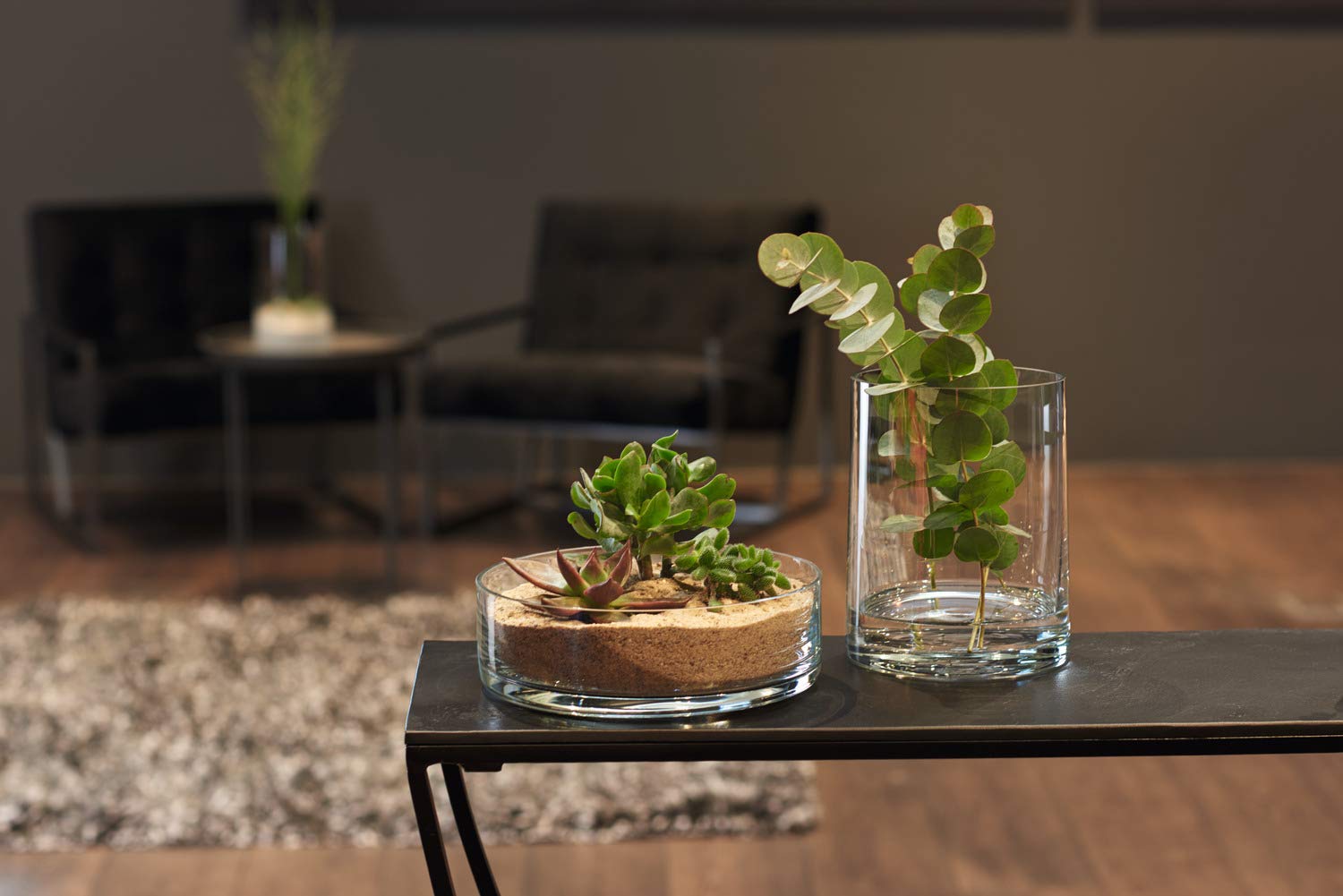 LEONARDO HOME Novara Deko Schale aus Glas, spülmaschinengeeignete, multifunktionale, flache Glasschüssel rund, Durchmesser: 22,4 cm, Höhe 7 cm, 018623
