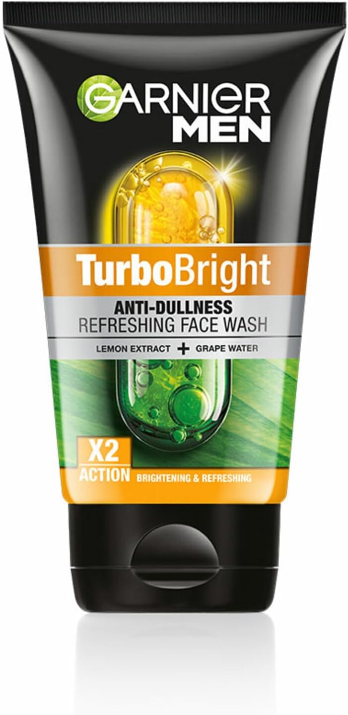 Garnier Men, Face Wash, Brightening & TurboBright Double Action, 100 g