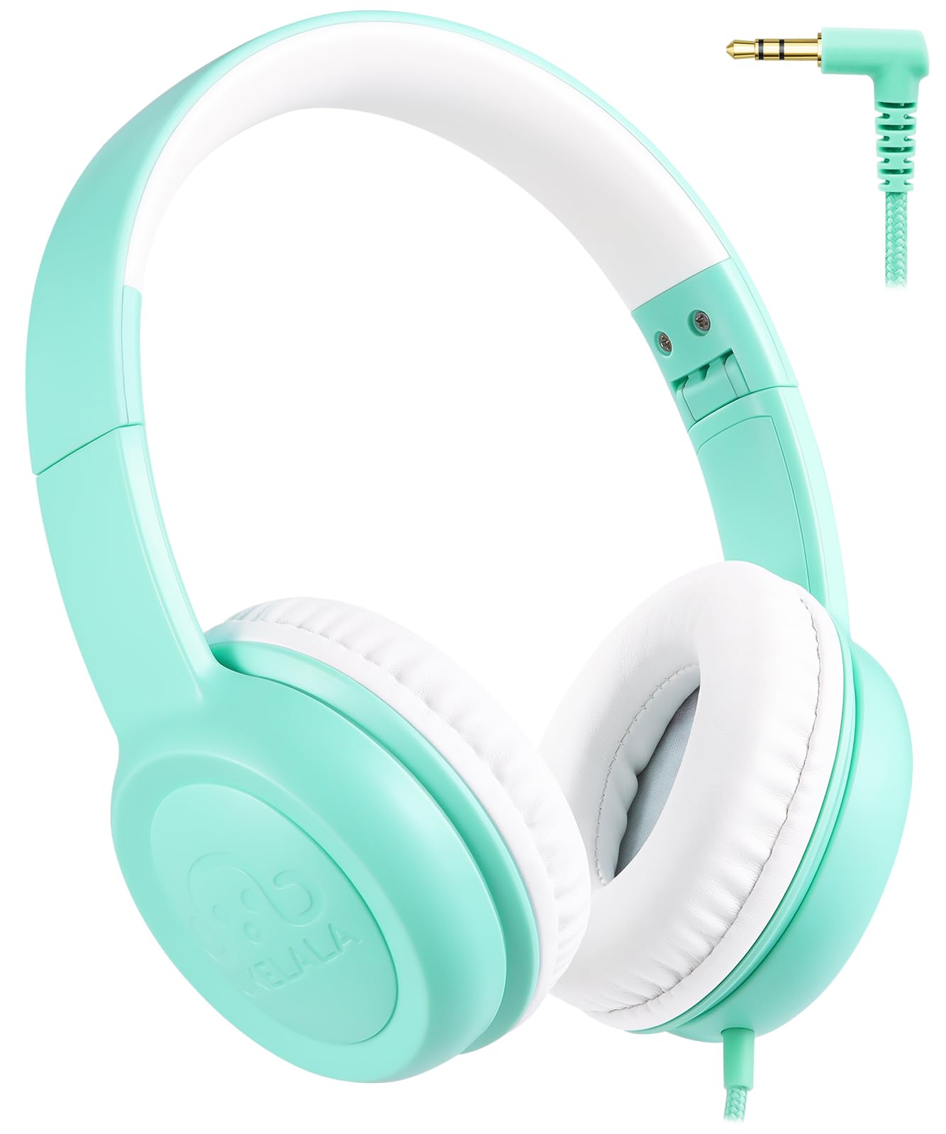 UKELALA C3 - Auriculares con cable para niños, auriculares con cable para niños y niñas con conector de 3.5 mm, plegable, diadema ajustable, auriculares para niños, para escuela, hogar, avión,