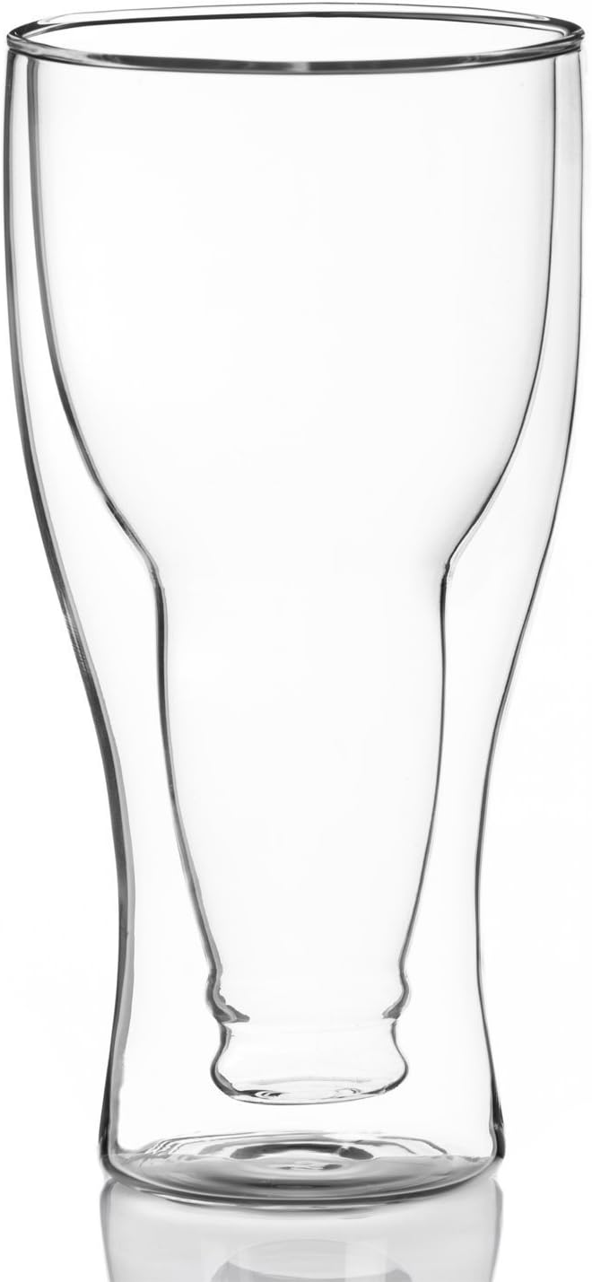 Double Walled Beer Glass Inside Out Upside Down Beer Bottle in Glass (2