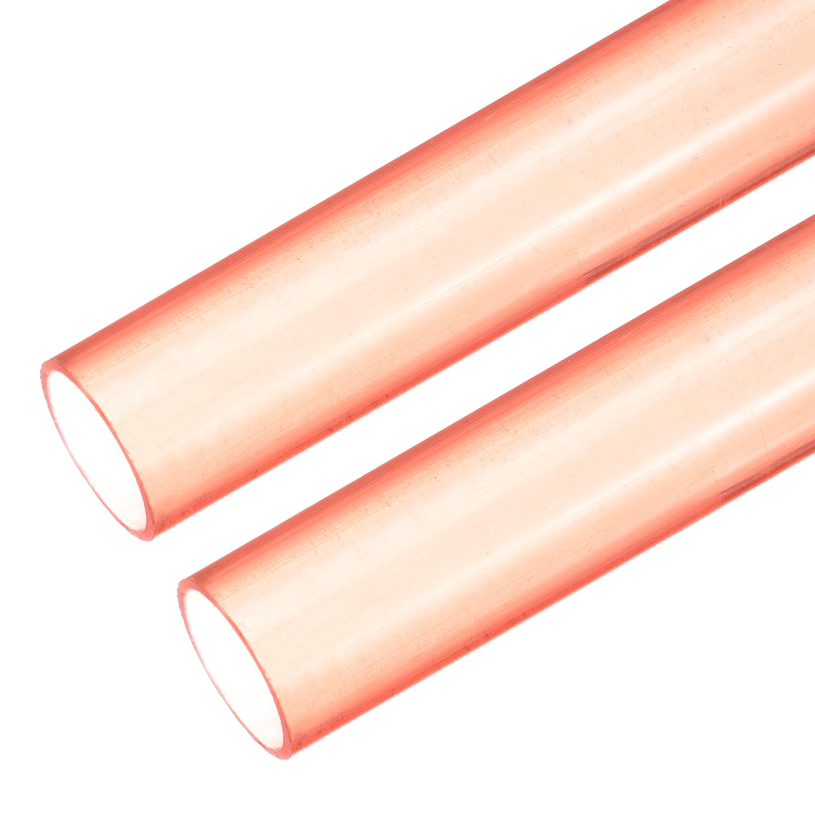 QUARKZMAN Tubo Conduit PVC 1.5m/59" Lunghezza 20mm OD Canalizzazione Cavi Trasparente Rosso Tubo Diritto per Installazione Cablaggio Elettrico Confezione da 2