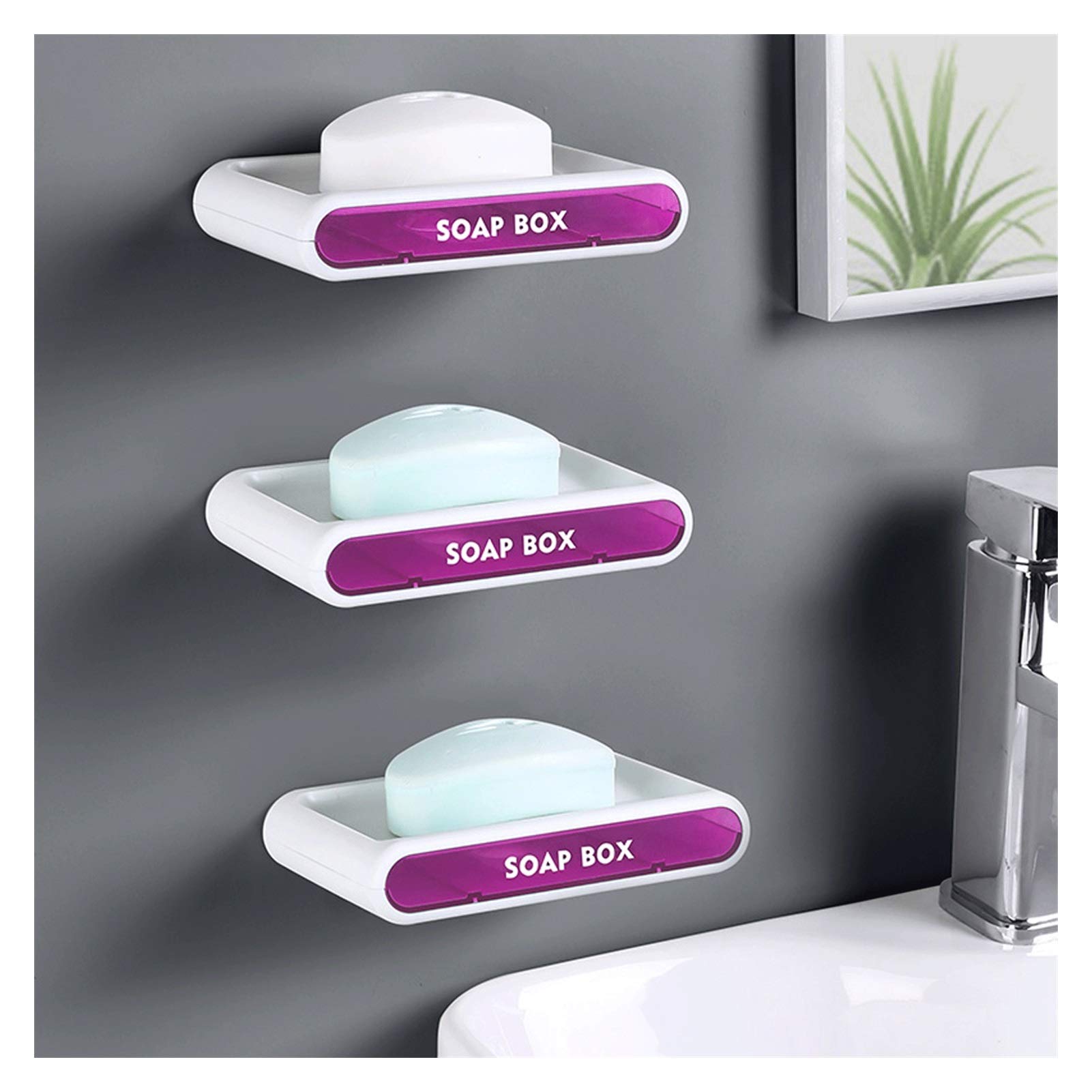 Kombination aus Seifenhalter und Seifenschale Hausmontierter Seifenschale mit einer transparenten Abflussbox, und das Badezimmer ist nicht perforiertes Drain-Seifenschale als schönes Geschenk for die