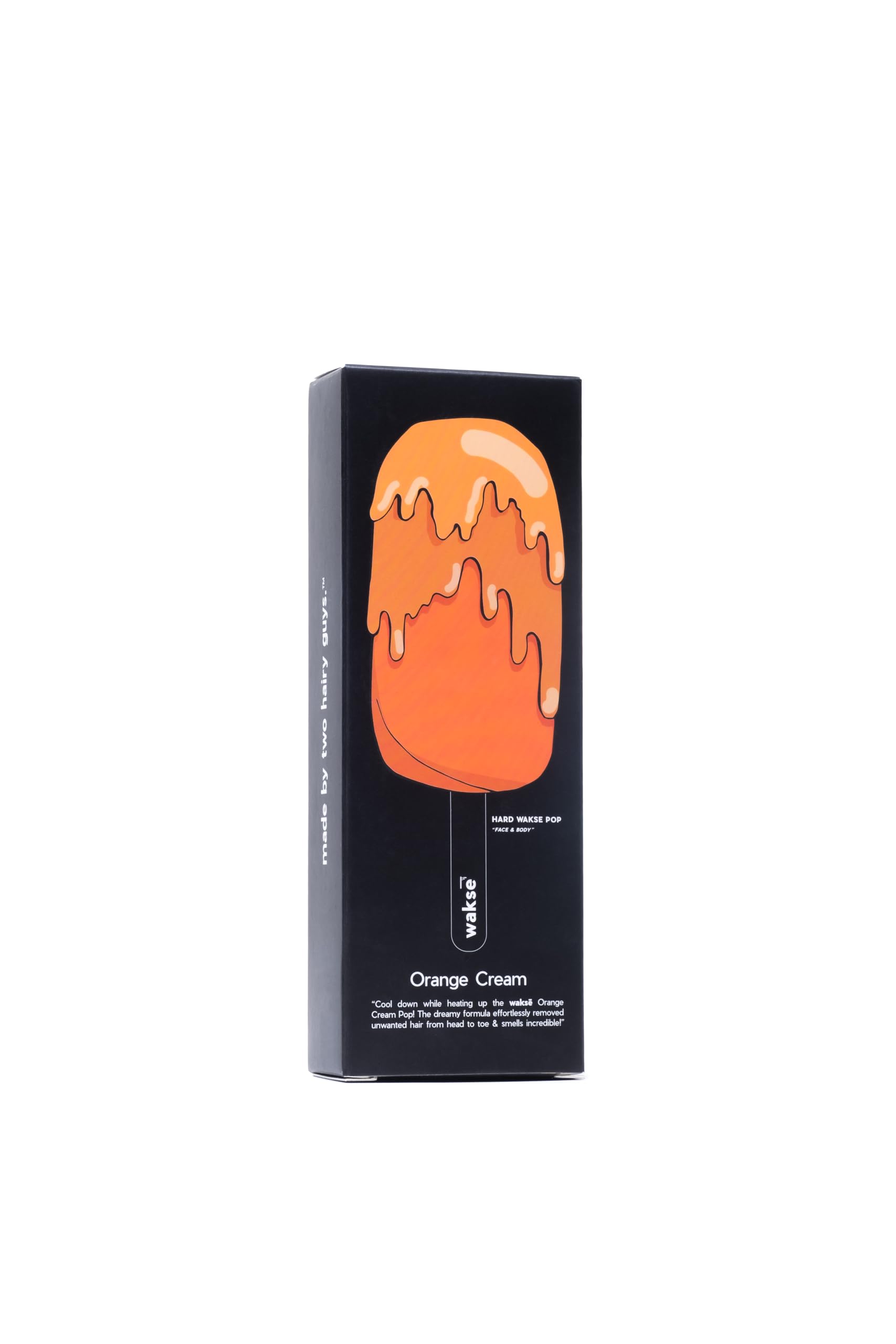 wakse Orange Cream Hard Wax Pop - Luxurious Hard Wax Popsicle for Face & Body - Orange Scented, Vegan - Orange, 100 grams