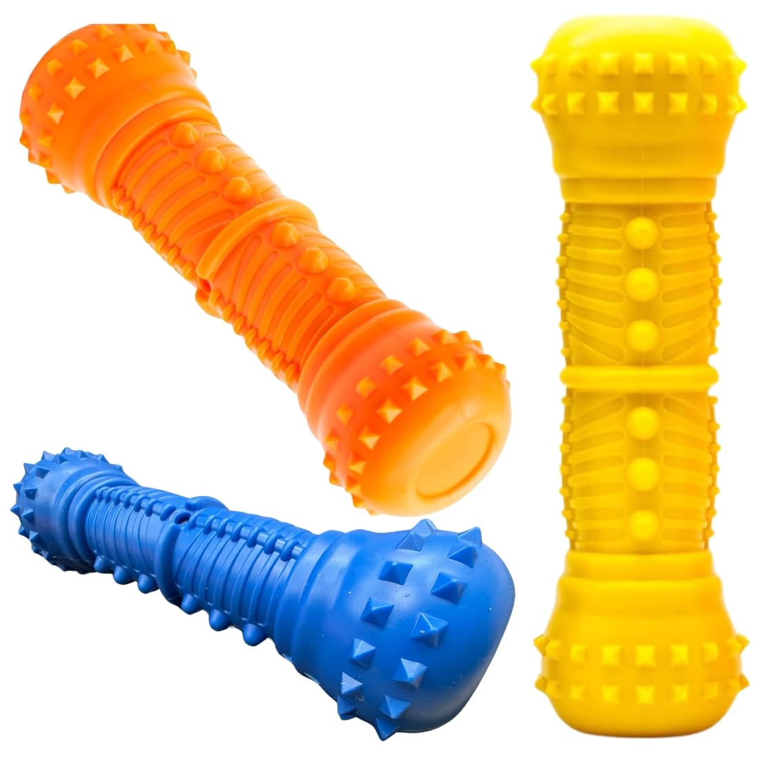 Zvire Spike Dog Chew Toy – Squeaky Bone Toy for Dogs & Puppies | Bright, Interactive Teething Toy for Boredom Relief & Strong Teeth | Assorted Colours, 1PC, 22cm