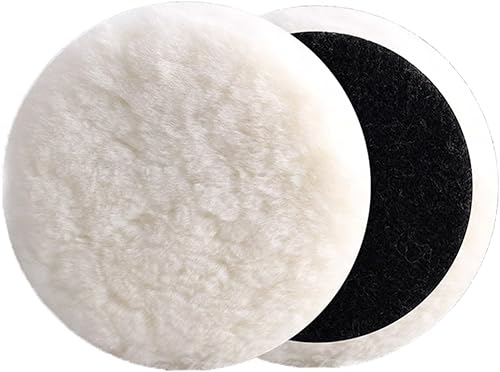 Utoolmart Almohadilla de pulido de lana de 4 pulgadas, rueda de pulido de gancho y bucle para coche, pulidor orbital automático, 2 unidades