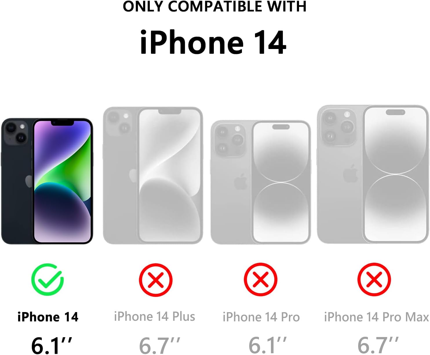 for iPhone 14 Waterproof Case with Built-in Screen Protector, Shockproof Dustproof Full Body Protective IP68 Waterproof Phone Case for iPhone 14 6.1 inch (Purple) - Image 2