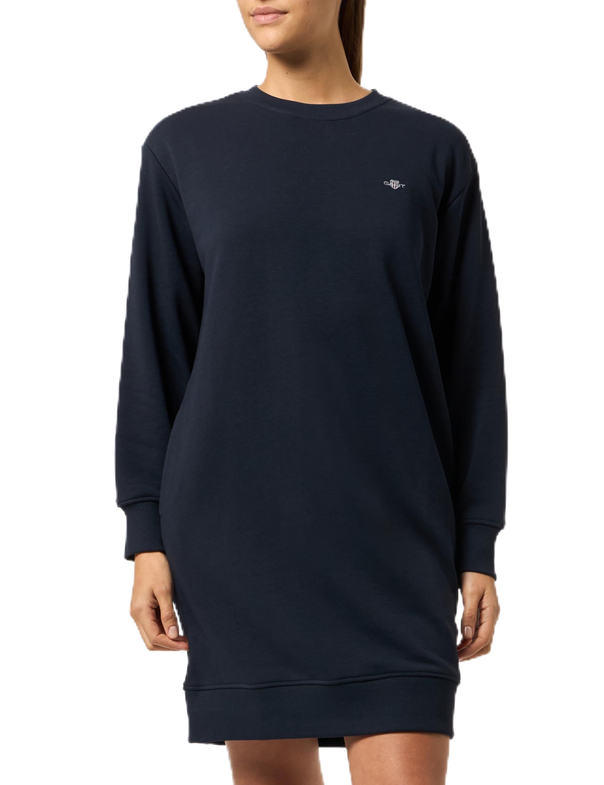 GANT Shield C-Neck Sweat Dress, Evening Blue, XS
