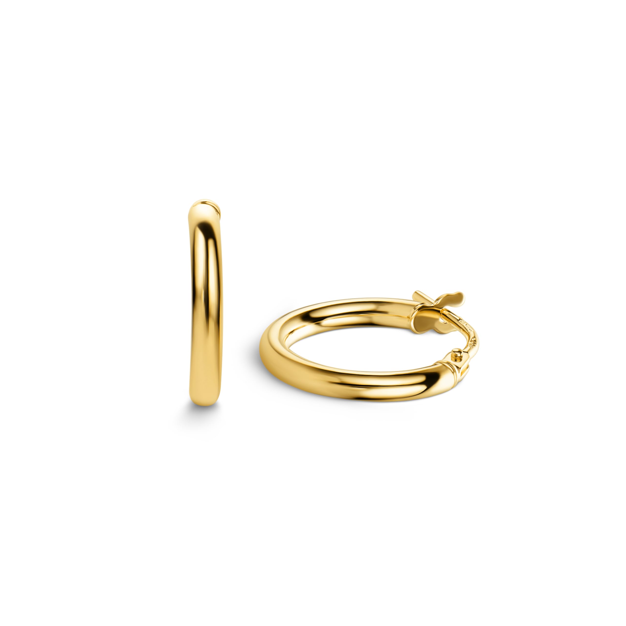 PRINS JEWELS Piccoli orecchini a cerchio da donna in oro giallo 375 9 carati | Orecchini in vero oro lucido dall'Italia