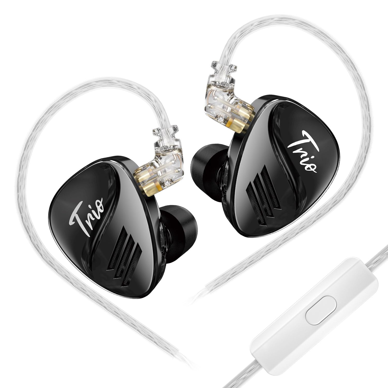 CCA Trio in-Ear Monitor 8mm 3DD IEMS Earphones with 4 Tuning Switches HiFi Bass Noise Isolation Earbuds, Clarity Stereo Sound Headphone for Audio Engineer, Musician (MIC)
